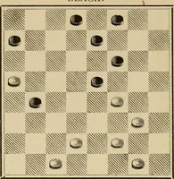 An illustration from International match. Complete record of the [checker] games played between players of Great Britain and the United States, Boston, March 14th to 25th, 1905 (1906)