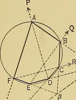 An illustration from An introduction to projective geometry and its applications; an analytic and synthetic treatment (1905)