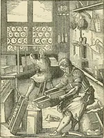 An illustration from The invention of printing : a collection of facts and opinions descriptive of early prints and playing cards, the block-books of the fifteenth century, the legend of Lourens Janszoon Coster, of Haarlem, and the work of John Gutenberg and his associates (1878)