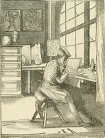 An illustration from The invention of printing : a collection of facts and opinions descriptive of early prints and playing cards, the block-books of the fifteenth century, the legend of Lourens Janszoon Coster, of Haarlem, and the work of John Gutenberg and his associates (1878)