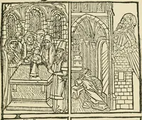 An illustration from The invention of printing : a collection of facts and opinions descriptive of early prints and playing cards, the block-books of the fifteenth century, the legend of Lourens Janszoon Coster, of Haarlem, and the work of John Gutenberg and his associates (1878)