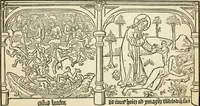 An illustration from The invention of printing : a collection of facts and opinions descriptive of early prints and playing cards, the block-books of the fifteenth century, the legend of Lourens Janszoon Coster, of Haarlem, and the work of John Gutenberg and his associates (1878)