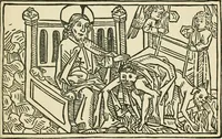 An illustration from The invention of printing : a collection of facts and opinions descriptive of early prints and playing cards, the block-books of the fifteenth century, the legend of Lourens Janszoon Coster, of Haarlem, and the work of John Gutenberg and his associates (1878)