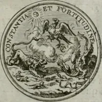 An illustration from Invictissimo, gloriosissimo, potentissimoque, Romanorum Imperatori Carolo Sexto et Regi Hispaniae III. Duci Brabantiae IV. 11. Octobris 1717. Inaugurato Bruxellis. Applausus chronographicus (1717)