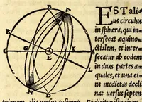 An illustration from Ioannis de Sacrobusto libellus de sphæra. : accessit eiusdem autoris computus ecclesiasticus, et alia quædam in studiosorum gratiam edita. : cum præfatione Philippi Melanthonis (1549)