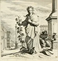An illustration from Ioannis Guilielmi Baurn Iconographia : complectens In se passionem, miracula, vitam Christi universam : nec non, prospectus rarissimorum portuum, palatiorum, hortorum, historiarum, aliarumq[ue] rerum, quae per Italiam spectatu sunt dignae (1671)