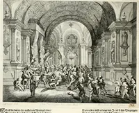 Picture 16 of 91 from Ioannis Guilielmi Baurn Iconographia : complectens In se passionem, miracula, vitam Christi universam : nec non, prospectus rarissimorum portuum, palatiorum, hortorum, historiarum, aliarumq[ue] rerum, quae per Italiam spectatu sunt dignae (1671), leaf 23
