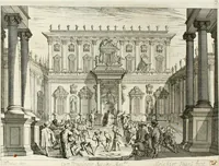 Picture 19 of 91 from Ioannis Guilielmi Baurn Iconographia : complectens In se passionem, miracula, vitam Christi universam : nec non, prospectus rarissimorum portuum, palatiorum, hortorum, historiarum, aliarumq[ue] rerum, quae per Italiam spectatu sunt dignae (1671), leaf 26