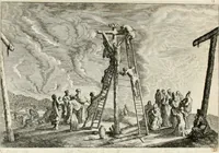 An illustration from Ioannis Guilielmi Baurn Iconographia : complectens In se passionem, miracula, vitam Christi universam : nec non, prospectus rarissimorum portuum, palatiorum, hortorum, historiarum, aliarumq[ue] rerum, quae per Italiam spectatu sunt dignae (1671)