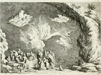 An illustration from Ioannis Guilielmi Baurn Iconographia : complectens In se passionem, miracula, vitam Christi universam : nec non, prospectus rarissimorum portuum, palatiorum, hortorum, historiarum, aliarumq[ue] rerum, quae per Italiam spectatu sunt dignae (1671)