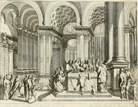 Picture 44 of 91 from Ioannis Guilielmi Baurn Iconographia : complectens In se passionem, miracula, vitam Christi universam : nec non, prospectus rarissimorum portuum, palatiorum, hortorum, historiarum, aliarumq[ue] rerum, quae per Italiam spectatu sunt dignae (1671), leaf 53