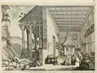 An illustration from Ioannis Guilielmi Baurn Iconographia : complectens In se passionem, miracula, vitam Christi universam : nec non, prospectus rarissimorum portuum, palatiorum, hortorum, historiarum, aliarumq[ue] rerum, quae per Italiam spectatu sunt dignae (1671)