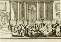 Picture 49 of 91 from Ioannis Guilielmi Baurn Iconographia : complectens In se passionem, miracula, vitam Christi universam : nec non, prospectus rarissimorum portuum, palatiorum, hortorum, historiarum, aliarumq[ue] rerum, quae per Italiam spectatu sunt dignae (1671), leaf 58