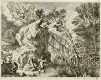 An illustration from Ioannis Guilielmi Baurn Iconographia : complectens In se passionem, miracula, vitam Christi universam : nec non, prospectus rarissimorum portuum, palatiorum, hortorum, historiarum, aliarumq[ue] rerum, quae per Italiam spectatu sunt dignae (1671)