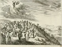 An illustration from Ioannis Guilielmi Baurn Iconographia : complectens In se passionem, miracula, vitam Christi universam : nec non, prospectus rarissimorum portuum, palatiorum, hortorum, historiarum, aliarumq[ue] rerum, quae per Italiam spectatu sunt dignae (1671)