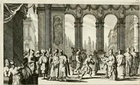 Picture 73 of 91 from Ioannis Guilielmi Baurn Iconographia : complectens In se passionem, miracula, vitam Christi universam : nec non, prospectus rarissimorum portuum, palatiorum, hortorum, historiarum, aliarumq[ue] rerum, quae per Italiam spectatu sunt dignae (1671), leaf 86