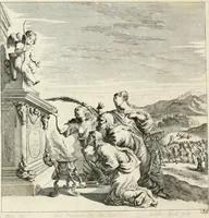 Picture 86 of 91 from Ioannis Guilielmi Baurn Iconographia : complectens In se passionem, miracula, vitam Christi universam : nec non, prospectus rarissimorum portuum, palatiorum, hortorum, historiarum, aliarumq[ue] rerum, quae per Italiam spectatu sunt dignae (1671), leaf 99