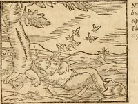An illustration from Ioannis Pierii Valeriani Bellvnensis Hieroglyphica, sive, De sacris Ægyptiorvm aliarumq gentium literis commentariorum libri LVIII : cum duobus alijs ab eruditissimo viro annexis : accesserunt loco auctarij, Hieroglyphicorum collectanea, ex veteribus & recentioribus auctoribus descripta, & in sex libros digesta : Horapollinis item hieroglyphicorum libri duo, ex postrema Dauidis Hschelij correctione : prætereà eiusdem Pierij declamatiuncula pro barbis sacerdotum, & reliqua opuscula siue poemata omnia (1614)