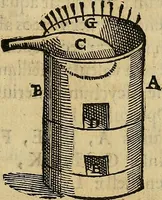 An illustration from Io. Bap. Portae Neopolitani de distillatione lib. IX : quibus certa methodo, multipliciq[ue] artificio, penitioribus naturae arcanis detectis, cuius libet mixti in propria elementa resolutio, perfectè docetur (1608)