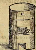 An illustration from Io. Bap. Portae Neopolitani de distillatione lib. IX : quibus certa methodo, multipliciq[ue] artificio, penitioribus naturae arcanis detectis, cuius libet mixti in propria elementa resolutio, perfectè docetur (1608)