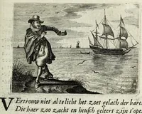 An illustration from Iohannis de Brunes I.C. Emblemata of zinne-werck : voorghestelt in beelden, ghedichten, en breeder uijt-legginghen, tot uijt-druckinghe en verbeteringhe van verscheijden feijlen onser eeuwe (1661)
