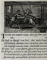 An illustration from Iohannis de Brunes I.C. Emblemata of zinne-werck : voorghestelt in beelden, ghedichten en breeder uijt-legginghen, tot uijt-druckinghe en verbeteringhe van verscheijden feijlen onser eeuwe (1661)