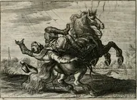 An illustration from Iohannis de Brunes I.C. Emblemata of Zinne-werck : vorghestelt, in beelden, ghedichten, en breeder uijt-legginghen, tot uijt-druckinghe, en verbeteringhe van verscheijden feijlen onser eeuwe (1661)