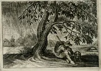 An illustration from Iohannis de Brunes I.C. Emblemata of Zinne-werck : vorghestelt, in beelden, ghedichten, en breeder uijt-legginghen, tot uijt-druckinghe, en verbeteringhe van verscheijden feijlen onser eeuwe (1661)