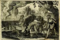 An illustration from Iohannis de Brunes I.C. Emblemata of Zinne-werck : voorghestelt, in Beelden, ghedichten, en breeder uijt-legginghen, tot uijt-druckinghe, en verbeteringhe van verscheijden feijlen onser eeuwe (1661)