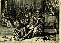 An illustration from Iohannis de Brunes I.C. Emblemata of Zinne-werck : voorghestelt, in Beelden, ghedichten, en breeder uijt-legginghen, tot uijt-druckinghe, en verbeteringhe van verscheijden feijlen onser eeuwe (1661)