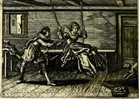 An illustration from Iohannis de Brunes I.C. Emblemata of Zinne-werck : voorghestelt, in Beelden, ghedichten, en breeder uijt-legginghen, tot uijt-druckinghe, en verbeteringhe van verscheijden feijlen onser eeuwe (1661)