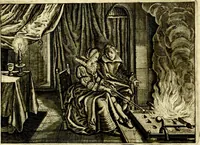 An illustration from Iohannis de Brunes I.C. Emblemata of Zinne-werck : voorghestelt, in Beelden, ghedichten, en breeder uijt-legginghen, tot uijt-druckinghe, en verbeteringhe van verscheijden feijlen onser eeuwe (1661)