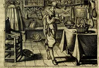 An illustration from Iohannis de Brunes I.C. Emblemata of Zinne-werck : voorghestelt, in Beelden, ghedichten, en breeder uijt-legginghen, tot uijt-druckinghe, en verbeteringhe van verscheijden feijlen onser eeuwe (1661)