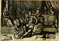 An illustration from Iohannis de Brunes I.C. Emblemata of Zinne-werck : voorghestelt, in Beelden, ghedichten, en breeder uijt-legginghen, tot uijt-druckinghe, en verbeteringhe van verscheijden feijlen onser eeuwe (1661)