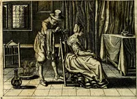 An illustration from Iohannis de Brunes I.C. Emblemata of Zinne-werck : voorghestelt, in Beelden, ghedichten, en breeder uijt-legginghen, tot uijt-druckinghe, en verbeteringhe van verscheijden feijlen onser eeuwe (1661)
