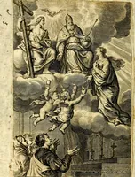 An illustration from Iohannis de Brunes I.C. Emblemata of Zinne-werck : voorghesteet, In Beelden, ghedichten, en breeder uijt-legginghen tot uijt-druckinghe, en verbeteringhe van verscheijden teijlen onser eeuwe. Spe et metu (1624)