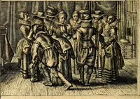 An illustration from Iohannis de Brunes I.C. Emblemata of Zinne-werck : voorghesteet, In Beelden, ghedichten, en breeder uijt-legginghen tot uijt-druckinghe, en verbeteringhe van verscheijden teijlen onser eeuwe. Spe et metu (1624)