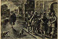 An illustration from Iohannis de Brunes I.C. Emblemata of Zinne-werck : voorghesteet, In Beelden, ghedichten, en breeder uijt-legginghen tot uijt-druckinghe, en verbeteringhe van verscheijden teijlen onser eeuwe. Spe et metu (1624)