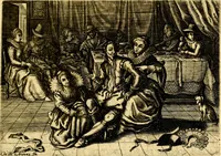 An illustration from Iohannis de Brunes I.C. Emblemata of Zinne-werck : voorghesteet, In Beelden, ghedichten, en breeder uijt-legginghen tot uijt-druckinghe, en verbeteringhe van verscheijden teijlen onser eeuwe. Spe et metu (1624)
