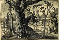 An illustration from Iohannis de Brunes I.C. Emblemata of Zinne-werck : voorghesteet, In Beelden, ghedichten, en breeder uijt-legginghen tot uijt-druckinghe, en verbeteringhe van verscheijden teijlen onser eeuwe. Spe et metu (1624)