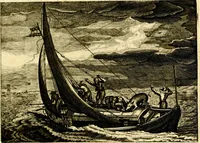 An illustration from Iohannis de Brunes I.C. Emblemata of Zinne-werck : voorghesteet, In Beelden, ghedichten, en breeder uijt-legginghen tot uijt-druckinghe, en verbeteringhe van verscheijden teijlen onser eeuwe. Spe et metu (1624)