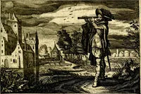 An illustration from Iohannis de Brunes I.C. Emblemata of Zinne-werck : voorghesteet, In Beelden, ghedichten, en breeder uijt-legginghen tot uijt-druckinghe, en verbeteringhe van verscheijden teijlen onser eeuwe. Spe et metu (1624)