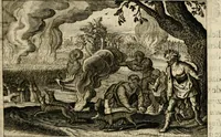 An illustration from Iohannis de Brunes I.C. Emblemata of zinne-werck : voorghestelt in beelden, ghedichten, en breeder uijt-legginghen, tot uijt-druckinghe en verbeteringhe van verscheijden feijlen onser eeuwe (1636)