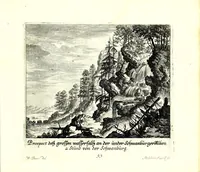 Picture 26 of 32 from Iohann Wilhelm Bauren Underschidliche Prospecten, welche er in dennen Landen Italiae und dan auf seiner Heimreis Friaul, Karnten, Stejr nach dem Leben gezeichnet (1681), leaf 75