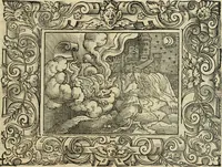 Picture 81 of 181 from Iohan. Posthii Germershemii Tetrasticha in Ovidii Metam. lib. XV. qvibus accesserunt Vergilij Solis figurae elegantiss. & iam primùm in lucem editae = Schoene Figuren auss dem fuertrefflichen Poeten Ouidio, allen Malern, Goldtschmiden, und Bildthauwern, zü nutz unnd gütem mit fleiss gerissen (1563), leaf 100