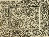 Picture 104 of 181 from Iohan. Posthii Germershemii Tetrasticha in Ovidii Metam. lib. XV. qvibus accesserunt Vergilij Solis figurae elegantiss. & iam primùm in lucem editae = Schoene Figuren auss dem fuertrefflichen Poeten Ouidio, allen Malern, Goldtschmiden, und Bildthauwern, zü nutz unnd gütem mit fleiss gerissen (1563), leaf 124