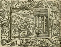 Picture 117 of 181 from Iohan. Posthii Germershemii Tetrasticha in Ovidii Metam. lib. XV. qvibus accesserunt Vergilij Solis figurae elegantiss. & iam primùm in lucem editae = Schoene Figuren auss dem fuertrefflichen Poeten Ouidio, allen Malern, Goldtschmiden, und Bildthauwern, zü nutz unnd gütem mit fleiss gerissen (1563), leaf 137