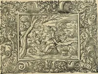 Picture 118 of 181 from Iohan. Posthii Germershemii Tetrasticha in Ovidii Metam. lib. XV. qvibus accesserunt Vergilij Solis figurae elegantiss. & iam primùm in lucem editae = Schoene Figuren auss dem fuertrefflichen Poeten Ouidio, allen Malern, Goldtschmiden, und Bildthauwern, zü nutz unnd gütem mit fleiss gerissen (1563), leaf 138