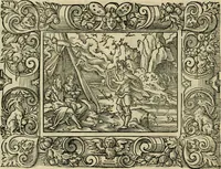 Picture 119 of 181 from Iohan. Posthii Germershemii Tetrasticha in Ovidii Metam. lib. XV. qvibus accesserunt Vergilij Solis figurae elegantiss. & iam primùm in lucem editae = Schoene Figuren auss dem fuertrefflichen Poeten Ouidio, allen Malern, Goldtschmiden, und Bildthauwern, zü nutz unnd gütem mit fleiss gerissen (1563), leaf 139