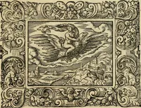 Picture 122 of 181 from Iohan. Posthii Germershemii Tetrasticha in Ovidii Metam. lib. XV. qvibus accesserunt Vergilij Solis figurae elegantiss. & iam primùm in lucem editae = Schoene Figuren auss dem fuertrefflichen Poeten Ouidio, allen Malern, Goldtschmiden, und Bildthauwern, zü nutz unnd gütem mit fleiss gerissen (1563), leaf 142